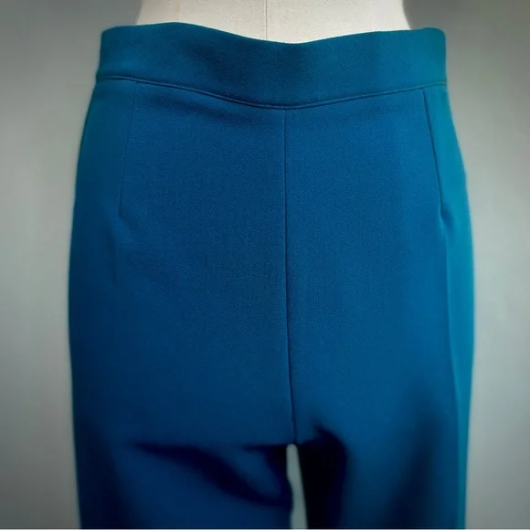 Safiyaa Turquoise Blue Wide Leg Trousers Size 6 38 UK 10 Stretch Flat Front Pant - Picture 9 of 17